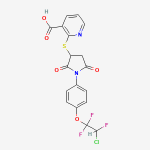 2-({1-[4-(2-Chloro-1,1,2-trifluoroethoxy)phenyl]-2,5-dioxopyrrolidin-3-yl}sulfanyl)pyridine-3-carboxylic acid - 