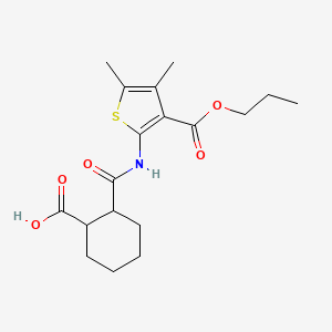 2-{[4,5-Dimethyl-3-(propoxycarbonyl)thiophen-2-yl]carbamoyl}cyclohexanecarboxylic acid - 
