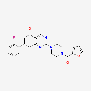 7-(2-fluorophenyl)-2-[4-(2-furoyl)piperazin-1-yl]-7,8-dihydroquinazolin-5(6H)-one - 