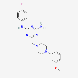 N-(4-fluorophenyl)-6-{[4-(3-methoxyphenyl)piperazin-1-yl]methyl}-1,3,5-triazine-2,4-diamine - 