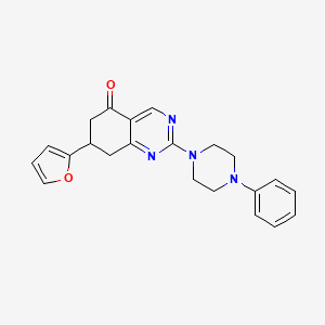 7-(furan-2-yl)-2-(4-phenylpiperazin-1-yl)-7,8-dihydroquinazolin-5(6H)-one - 