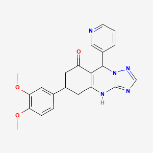 6-(3,4-dimethoxyphenyl)-9-(pyridin-3-yl)-5,6,7,9-tetrahydro[1,2,4]triazolo[5,1-b]quinazolin-8(4H)-one - 