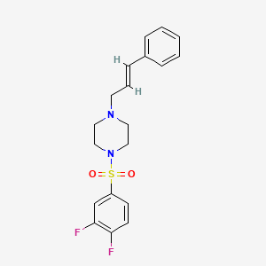 1-[(3,4-DIFLUOROPHENYL)SULFONYL]-4-[(E)-3-PHENYL-2-PROPENYL]PIPERAZINE - 