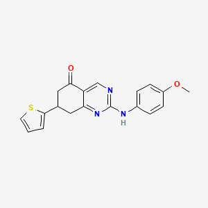 2-[(4-methoxyphenyl)amino]-7-(thiophen-2-yl)-7,8-dihydroquinazolin-5(6H)-one - 
