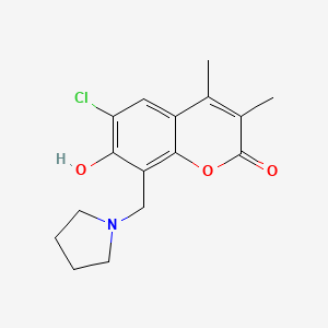 6-chloro-7-hydroxy-3,4-dimethyl-8-(pyrrolidin-1-ylmethyl)-2H-chromen-2-one - 