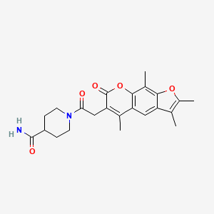 1-[(2,3,5,9-tetramethyl-7-oxo-7H-furo[3,2-g]chromen-6-yl)acetyl]piperidine-4-carboxamide - 