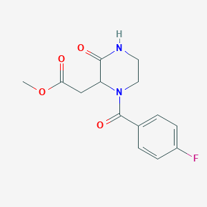 Methyl 2-[1-(4-fluorobenzoyl)-3-oxopiperazin-2-yl]acetate - 