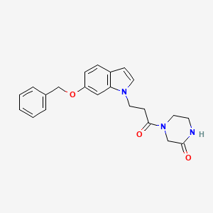 4-{3-[6-(benzyloxy)-1H-indol-1-yl]propanoyl}piperazin-2-one - 