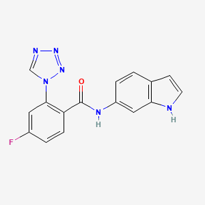 4-fluoro-N-(1H-indol-6-yl)-2-(1H-tetrazol-1-yl)benzamide - 