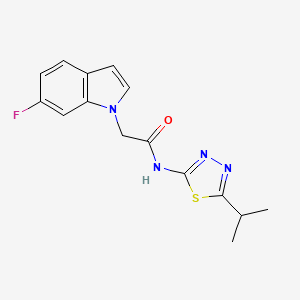 2-(6-fluoro-1H-indol-1-yl)-N-[(2E)-5-(propan-2-yl)-1,3,4-thiadiazol-2(3H)-ylidene]acetamide - 