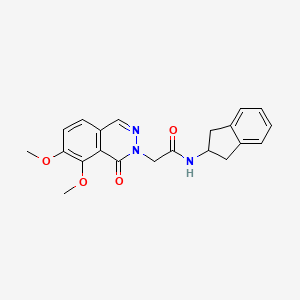 N-(2,3-dihydro-1H-inden-2-yl)-2-(7,8-dimethoxy-1-oxophthalazin-2(1H)-yl)acetamide - 