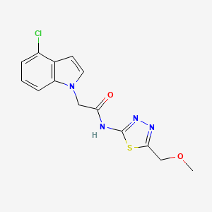 2-(4-chloro-1H-indol-1-yl)-N-[(2E)-5-(methoxymethyl)-1,3,4-thiadiazol-2(3H)-ylidene]acetamide - 