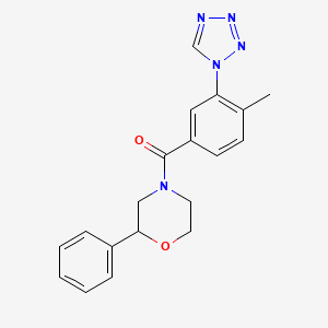 4-[4-methyl-3-(1H-tetrazol-1-yl)benzoyl]-2-phenylmorpholine - 