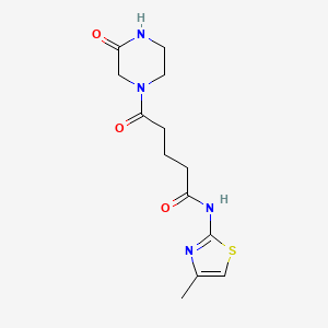 N-[(2E)-4-methyl-1,3-thiazol-2(3H)-ylidene]-5-oxo-5-(3-oxopiperazin-1-yl)pentanamide - 