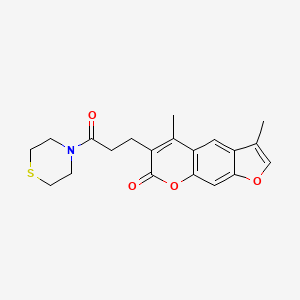 3,5-dimethyl-6-[3-oxo-3-(4-thiomorpholinyl)propyl]-7H-furo[3,2-g]chromen-7-one - 