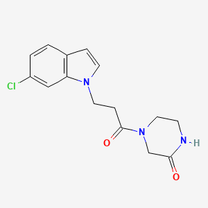 4-[3-(6-chloro-1H-indol-1-yl)propanoyl]piperazin-2-one - 