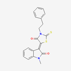 (3Z)-1-methyl-3-[4-oxo-3-(2-phenylethyl)-2-thioxo-1,3-thiazolidin-5-ylidene]-1,3-dihydro-2H-indol-2-one - 