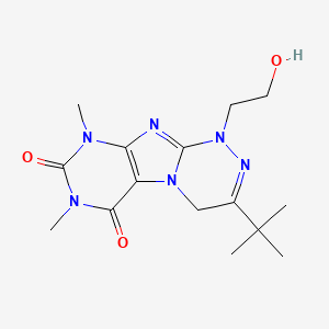 3-(tert-butyl)-1-(2-hydroxyethyl)-7,9-dimethyl-7,9-dihydro-[1,2,4]triazino[3,4-f]purine-6,8(1H,4H)-dione - 