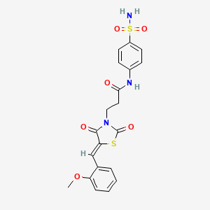 3-[(5Z)-5-[(2-methoxyphenyl)methylidene]-2,4-dioxo-1,3-thiazolidin-3-yl]-N-(4-sulfamoylphenyl)propanamide - 