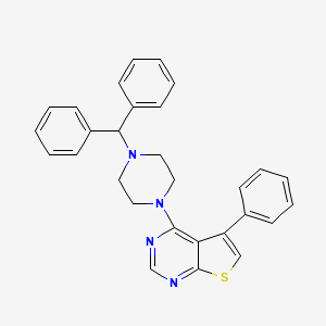4-[4-(Diphenylmethyl)piperazin-1-yl]-5-phenylthieno[2,3-d]pyrimidine - 