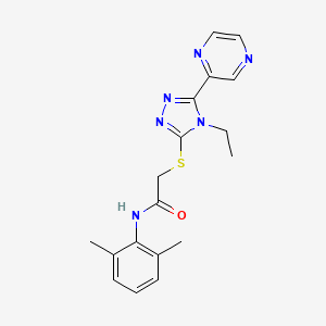 N-(2,6-Dimethylphenyl)-2-((4-ethyl-5-(pyrazin-2-yl)-4H-1,2,4-triazol-3-yl)thio)acetamide - 577959-89-8