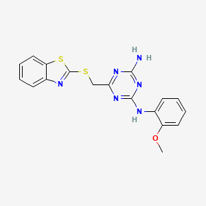 6-[(1,3-benzothiazol-2-ylsulfanyl)methyl]-N-(2-methoxyphenyl)-1,3,5-triazine-2,4-diamine - 