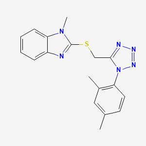 2-({[1-(2,4-dimethylphenyl)-1H-tetrazol-5-yl]methyl}sulfanyl)-1-methyl-1H-benzimidazole - 