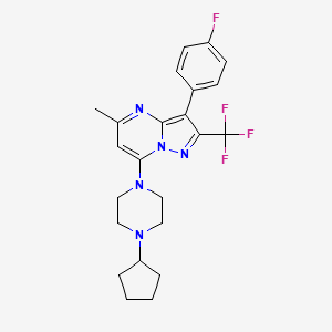 7-(4-Cyclopentylpiperazin-1-yl)-3-(4-fluorophenyl)-5-methyl-2-(trifluoromethyl)pyrazolo[1,5-a]pyrimidine - 