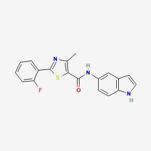 2-(2-fluorophenyl)-N-(1H-indol-5-yl)-4-methyl-1,3-thiazole-5-carboxamide - 