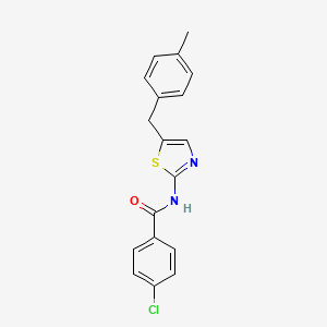 4-chloro-N-[5-(4-methylbenzyl)-1,3-thiazol-2-yl]benzamide - 5755-01-1