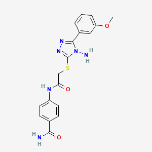 4-{2-[4-Amino-5-(3-methoxyphenyl)-1,2,4-triazol-3-ylthio]acetylamino}benzamide - 
