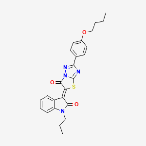 (3Z)-3-[2-(4-butoxyphenyl)-6-oxo[1,3]thiazolo[3,2-b][1,2,4]triazol-5(6H)-ylidene]-1-propyl-1,3-dihydro-2H-indol-2-one - 