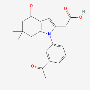 [1-(3-acetylphenyl)-6,6-dimethyl-4-oxo-4,5,6,7-tetrahydro-1H-indol-2-yl]acetic acid - 