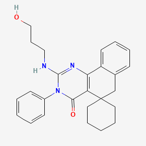 2-((3-Hydroxypropyl)amino)-3-phenyl-3H-spiro[benzo[h]quinazoline-5,1'-cyclohexan]-4(6H)-one - 